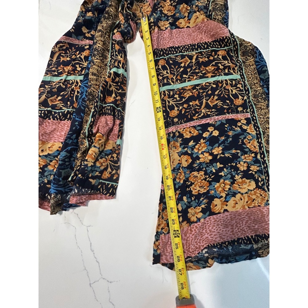 Jase Pull On Stretch Womens Floral Patchwork Wide Leg Boho Palazzo Pants Medium - Picture 7 of 8